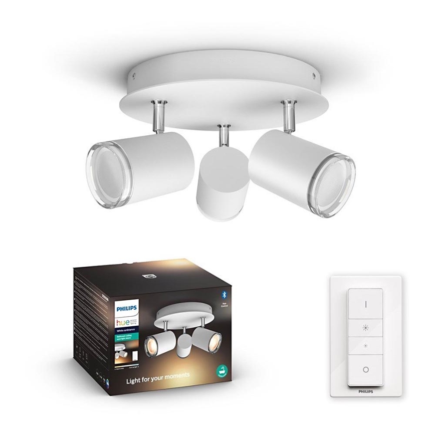 Philips - LED Foco regulable para el baño Hue ADORE 3xGU10/5W/230V IP44 + control remoto