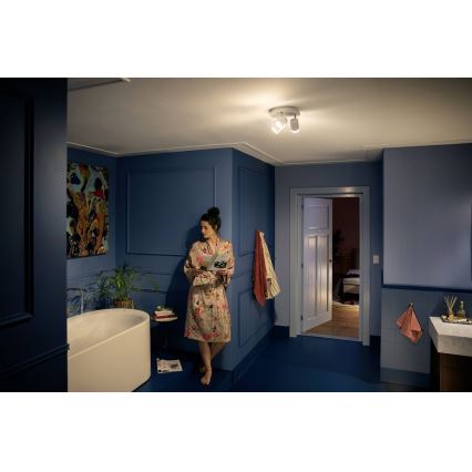 Philips - LED Foco regulable para el baño Hue ADORE 3xGU10/5W/230V IP44 + control remoto