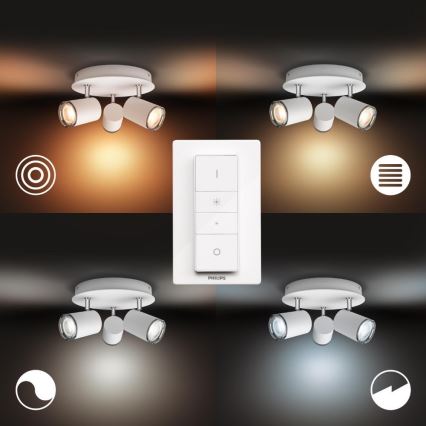 Philips - LED Foco regulable para el baño Hue ADORE 3xGU10/5W/230V IP44 + control remoto