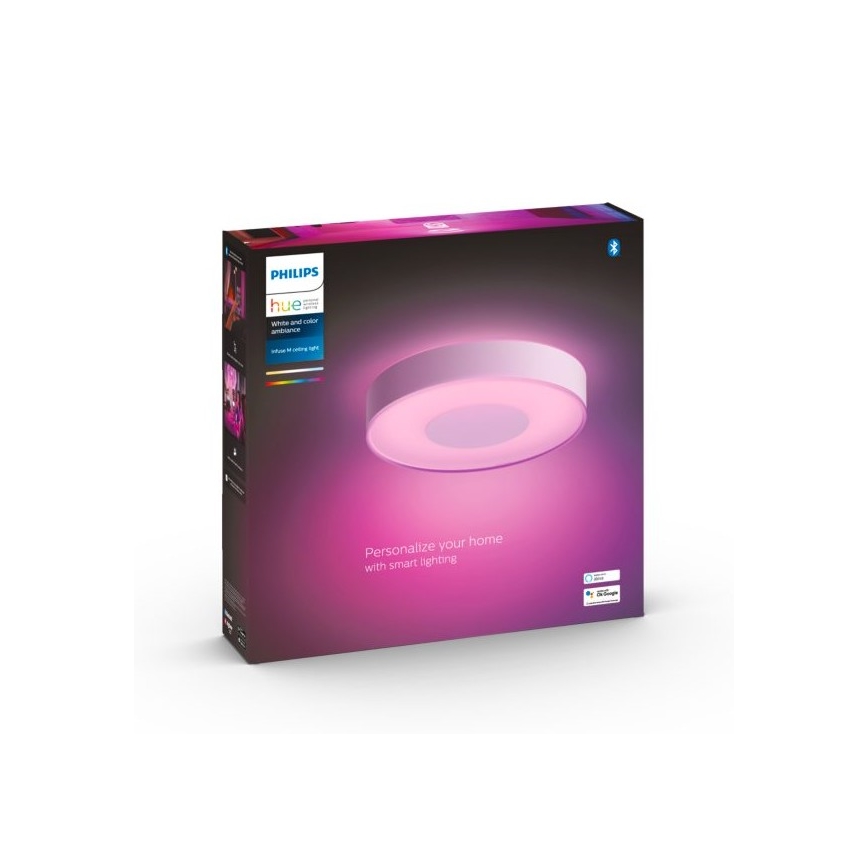 Philips - Plafón LED RGB regulable Hue INFUSE LED/33,5W/230V 2000-6500K diámetro 381 mm blanco