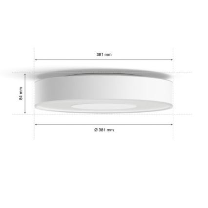 Philips - Plafón LED RGB regulable Hue INFUSE LED/33,5W/230V 2000-6500K diámetro 381 mm blanco