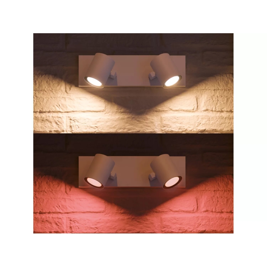 Philips - LED RGBW Foco regulable Hue ARGENTA 2xGU10/4,2W/230V 2000-6500K