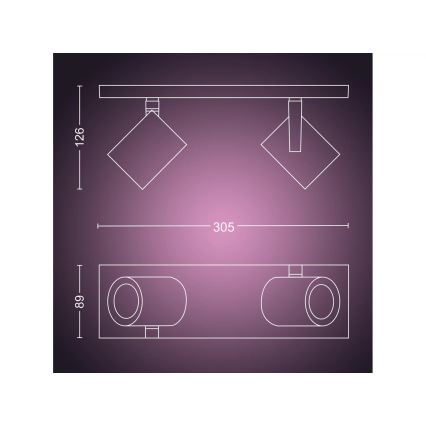 Philips - LED RGBW Foco regulable Hue ARGENTA 2xGU10/4,2W/230V 2000-6500K