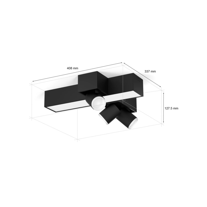 Philips - LED RGBW Foco regulable Hue CENTRIS 3xGU10/4,2W/230V + LED/11W 2000-6500K