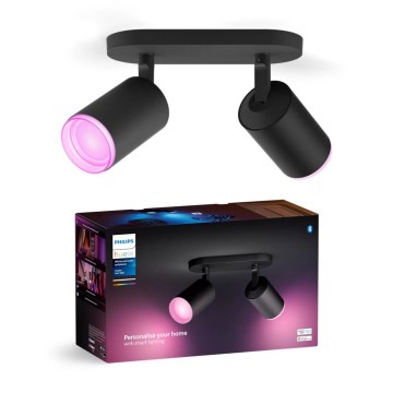 Philips - LED RGBW Foco regulable Hue FUGATO 2xGU10/4,2W/230V 2000-6500K negro