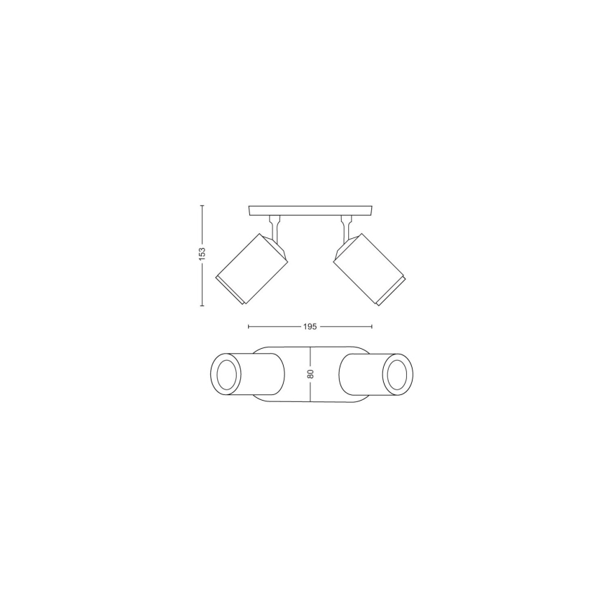 Philips - LED RGBW Foco regulable Hue FUGATO 2xGU10/4,2W/230V 2000-6500K blanco