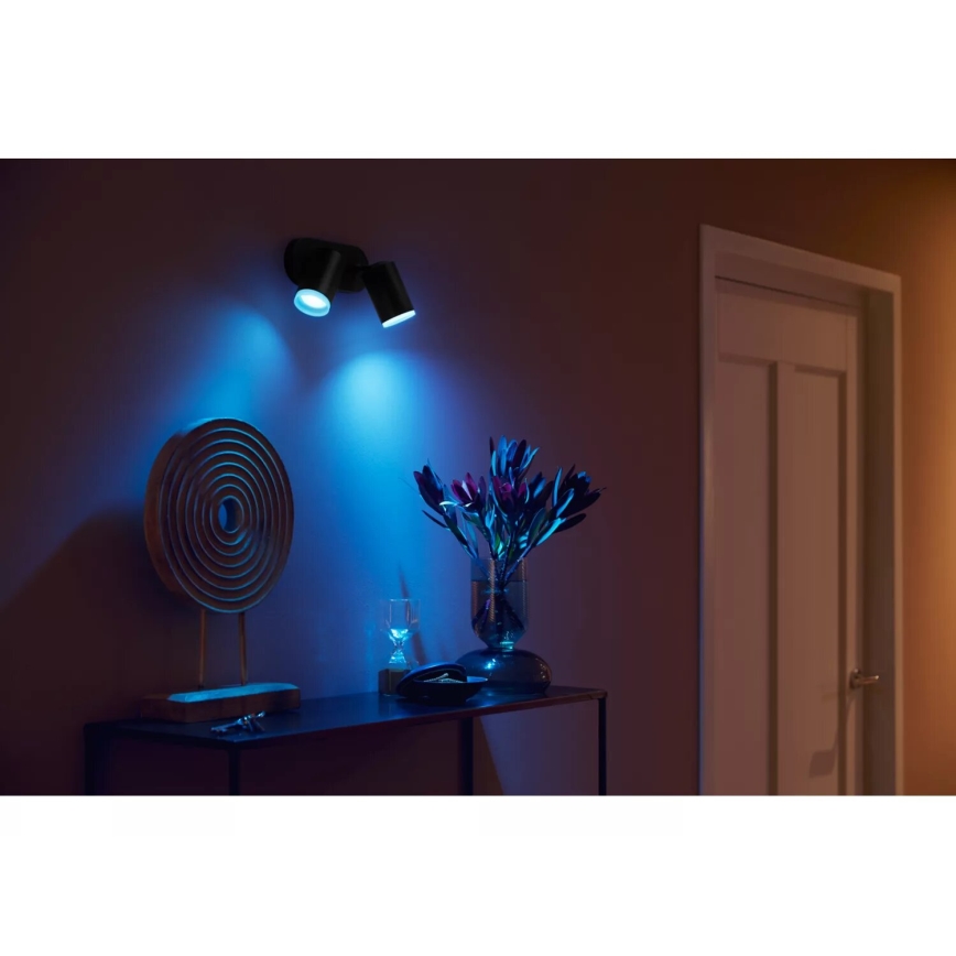 Philips - LED RGBW Foco regulable Hue FUGATO 2xGU10/4,2W/230V 2000-6500K negro