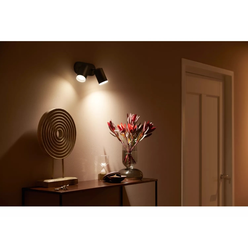 Philips - LED RGBW Foco regulable Hue FUGATO 2xGU10/4,2W/230V 2000-6500K negro