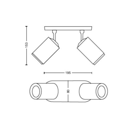 Philips - LED RGBW Foco regulable Hue FUGATO 2xGU10/4,2W/230V 2000-6500K negro