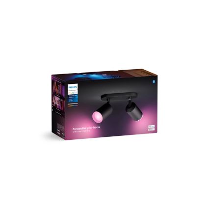 Philips - LED RGBW Foco regulable Hue FUGATO 2xGU10/4,2W/230V 2000-6500K negro