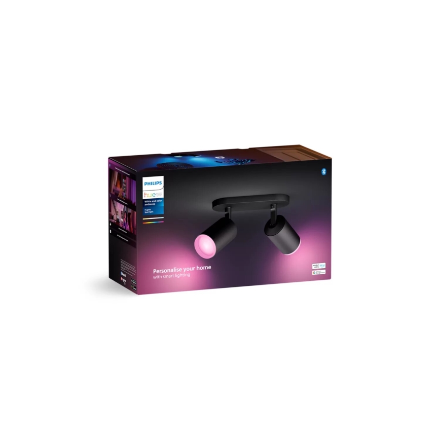 Philips - LED RGBW Foco regulable Hue FUGATO 2xGU10/4,2W/230V 2000-6500K negro