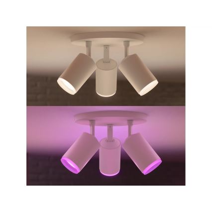 Philips - LED RGBW Foco regulable Hue FUGATO 3xGU10/4,2W/230V 2000-6500K blanco