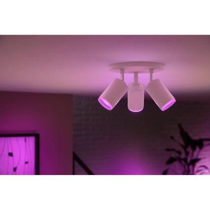 Philips - LED RGBW Foco regulable Hue FUGATO 3xGU10/4,2W/230V 2000-6500K blanco