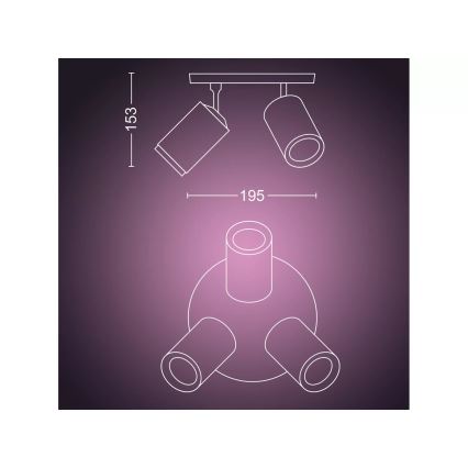 Philips - LED RGBW Foco regulable Hue FUGATO 3xGU10/4,2W/230V 2000-6500K blanco