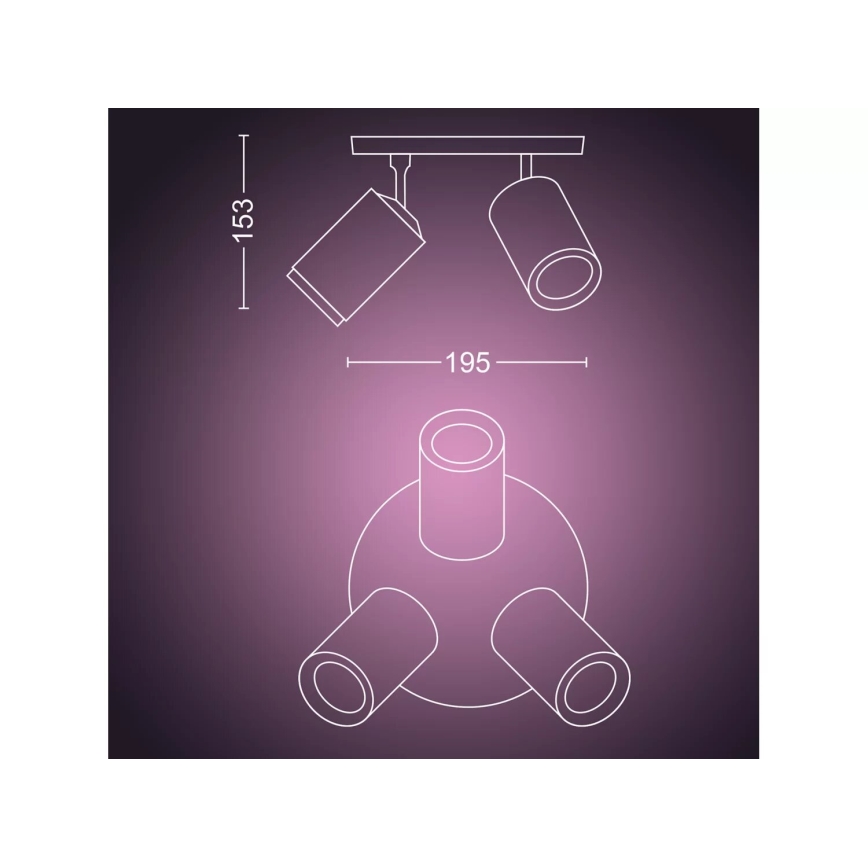 Philips - LED RGBW Foco regulable Hue FUGATO 3xGU10/4,2W/230V 2000-6500K blanco