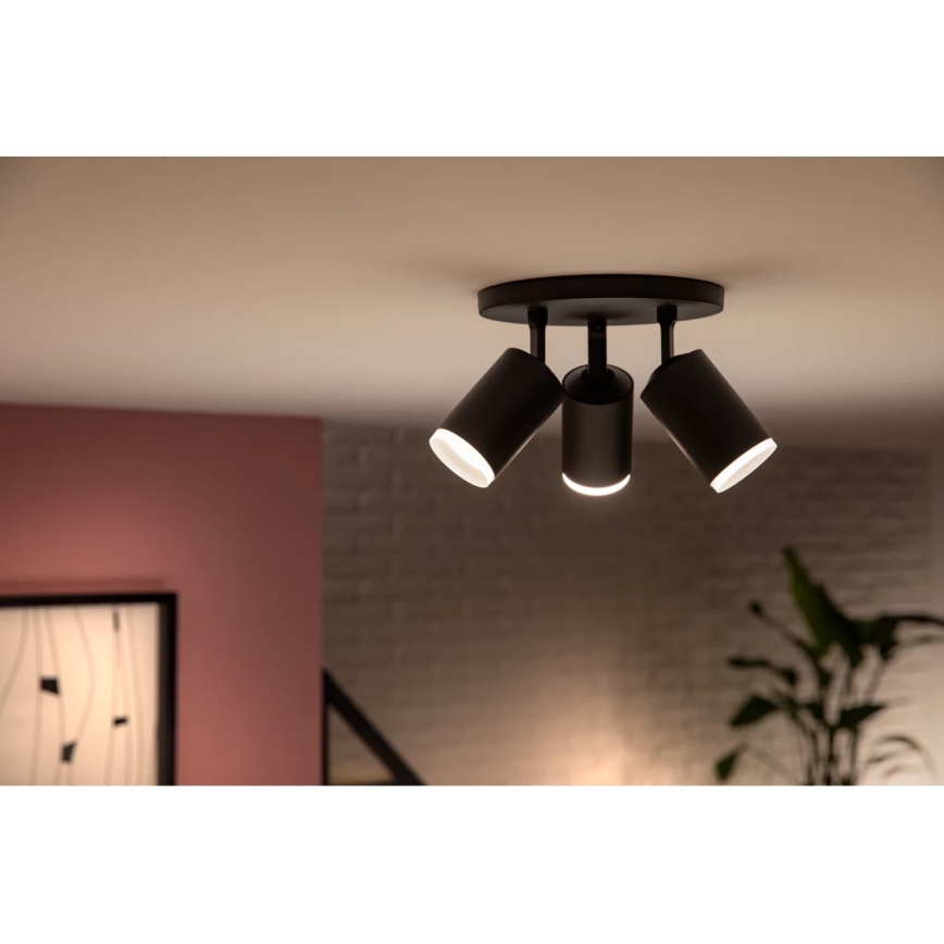 Philips - LED RGBW Foco regulable Hue FUGATO 3xGU10/4,2W/230V 2000-6500K negro