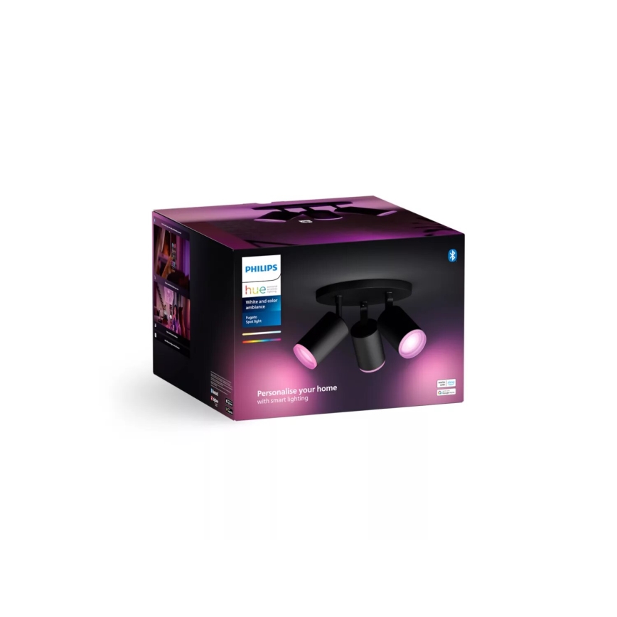 Philips - LED RGBW Foco regulable Hue FUGATO 3xGU10/4,2W/230V 2000-6500K negro