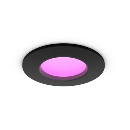 Philips - LED RGBW Lámpara empotrable regulable para el baño Hue SLIM LED/8,3W/230V 2000-6500K IP44 negro