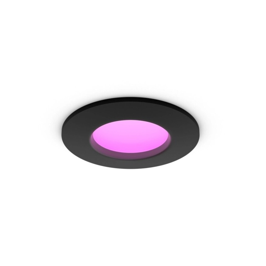 Philips - LED RGBW Lámpara empotrable regulable para el baño Hue SLIM LED/8,3W/230V 2000-6500K IP44 negro