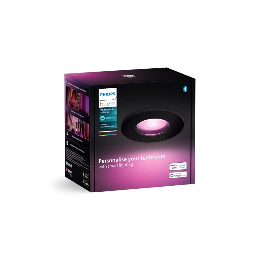 Philips - LED RGBW Lámpara empotrable regulable para el baño Hue XAMENTO 1xGU10/4,2W/230V 2000-6500K IP44
