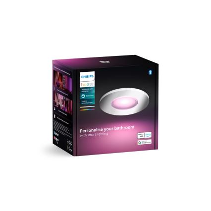 Philips - LED RGBW Lámpara empotrable regulable para el baño Hue XAMENTO 1xGU10/4,2W/230V 2000-6500K IP44