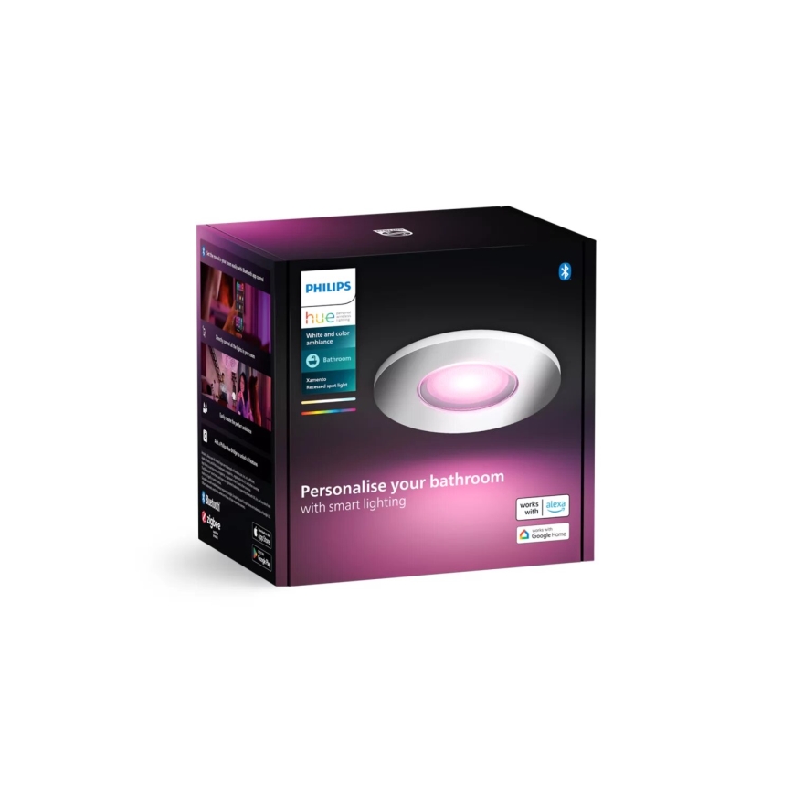 Philips - LED RGBW Lámpara empotrable regulable para el baño Hue XAMENTO 1xGU10/4,2W/230V 2000-6500K IP44