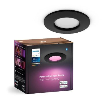 Philips - LED RGBW Lámpara empotrable regulable para el baño Hue SLIM LED/8,3W/230V 2000-6500K IP44 negro