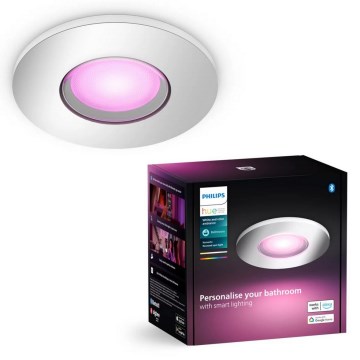 Philips - LED RGBW Lámpara empotrable regulable para el baño Hue XAMENTO 1xGU10/4,2W/230V 2000-6500K IP44