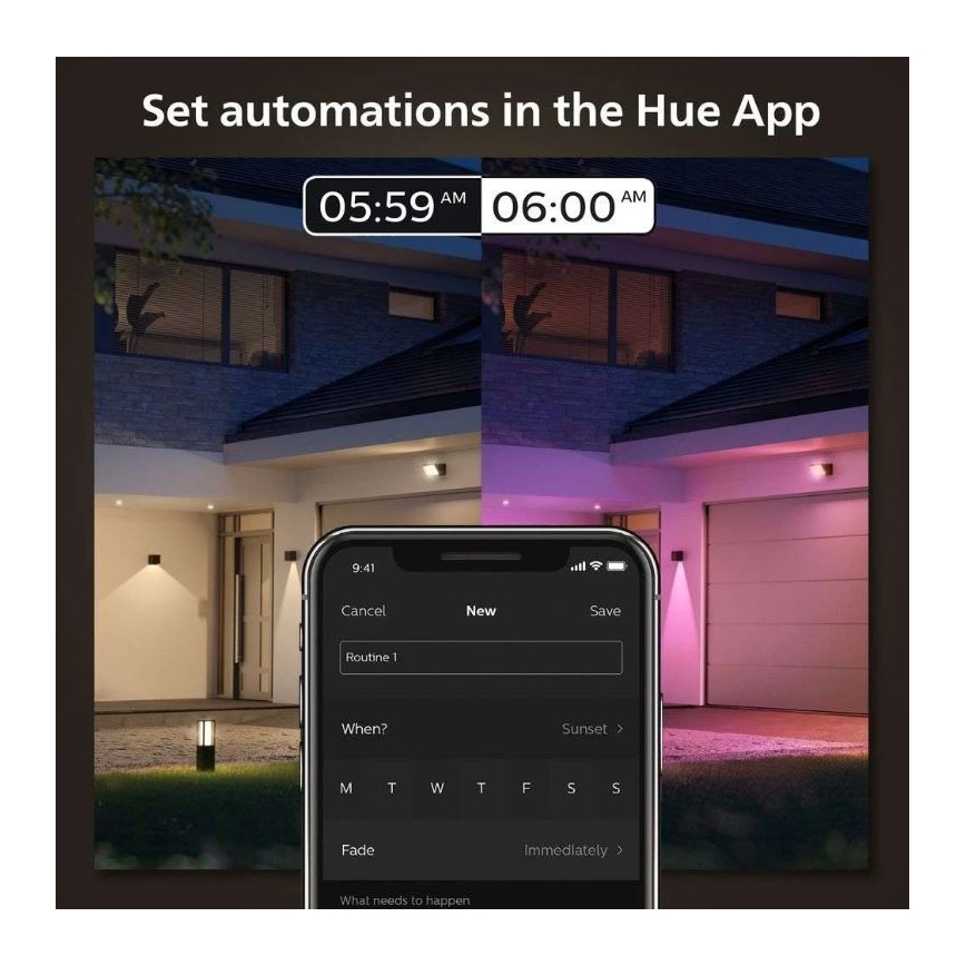Philips - LED RGBW Aplique de exterior regulable Hue RESONATE LED/8W/230V 2000–6500K IP44