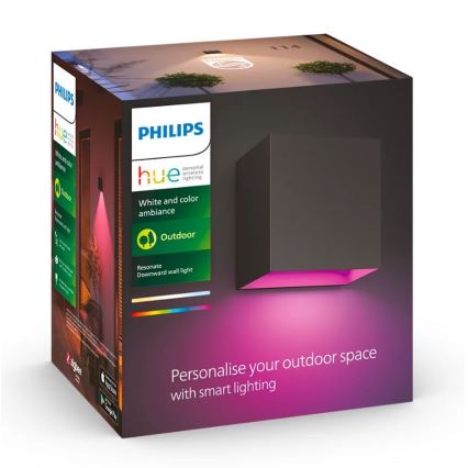 Philips - LED RGBW Aplique de exterior regulable Hue RESONATE LED/8W/230V 2000–6500K IP44