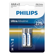 Philips LR03E2B/10 - 2 pz. Pila alcalina AAA ULTRA ALKALINE 1,5V 1250mAh
