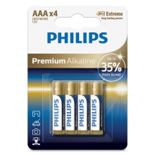 Philips LR03M4B/10 - 4 pz. Pila alcalina AAA PREMIUM ALKALINE 1,5V 1320mAh