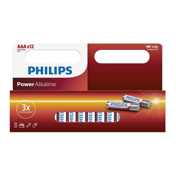 Philips LR03P12W/10 - 12 pz. Pila alcalina AAA POWER ALKALINE 1,5V 1150mAh