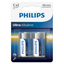 Philips LR14E2B/10 - 2 pz. Pila alcalina C ULTRA ALKALINE 1,5V 7500mAh