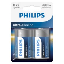Philips LR20E2B/10 - 2 pz. Pila alcalina D ULTRA ALKALINE 1,5V