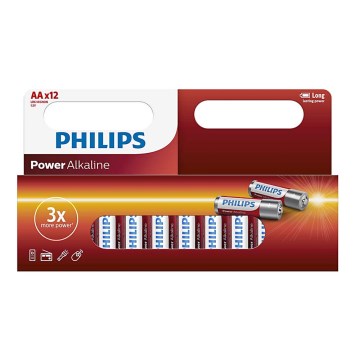 Philips LR6P12W/10 - 12 pz. Pila alcalina AA POWER ALKALINE 1,5V 2600mAh