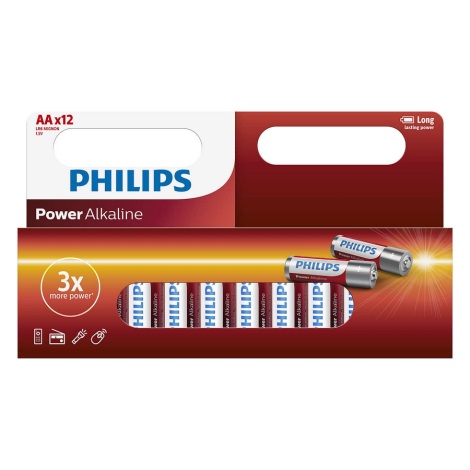 Philips LR6P12W/10 - 12 pz. Pila alcalina AA POWER ALKALINE 1,5V