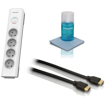 Philips Phil-TVSET01/60 - TV set - protección contra sobretensiones, cable HDMI y kit de limpieza