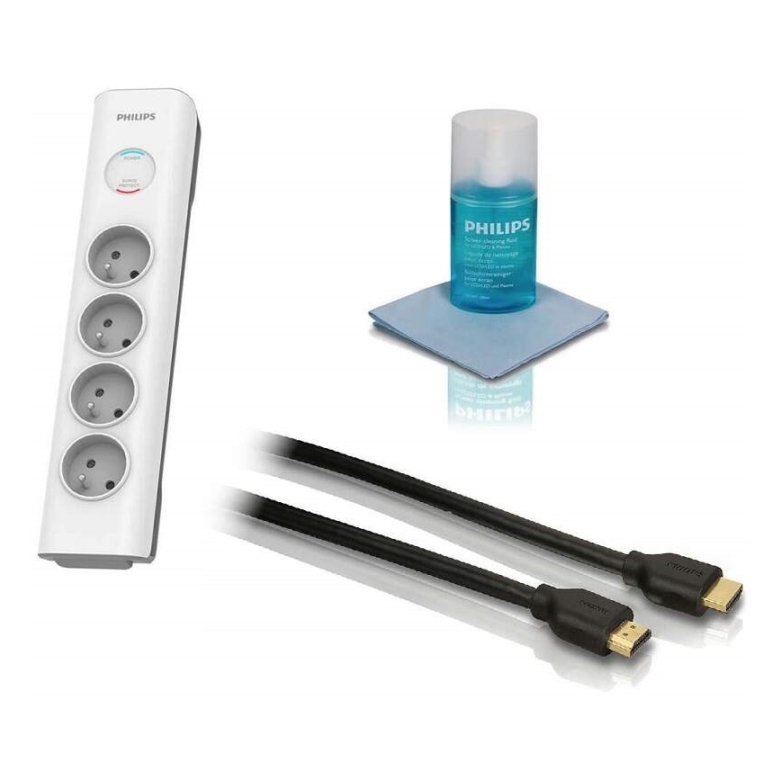 Philips Phil-TVSET01/60 - TV set - protección contra sobretensiones, cable HDMI y kit de limpieza