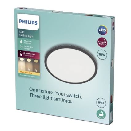 Philips - Plafón de baño LED Regulable SCENE SWITCH LED/18W/230V IP44 2700K