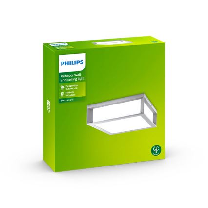 Philips - Plafón de exterior 2xE27/14W/230V IP44 gris