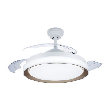 Philips-Plafón LED con ventilador LED/35W/230V 5500/4000/2700K + control remoto dorado