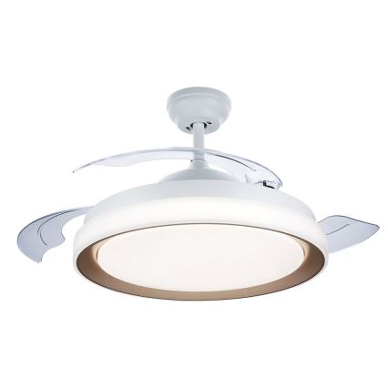 Philips-Plafón LED con ventilador LED/35W/230V 5500/4000/2700K + control remoto dorado