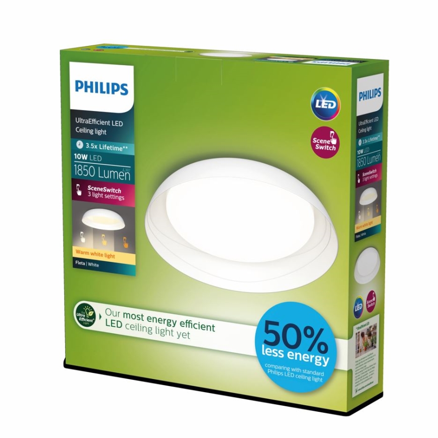 Philips - Plafón LED regulable FLETA SCENE SWITCH LED/10W/230V 2700K blanco