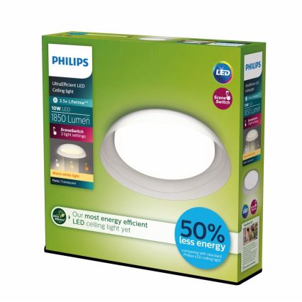 Philips - Plafón LED regulable FLETA SCENE SWITCH LED/10W/230V 2700K transparente