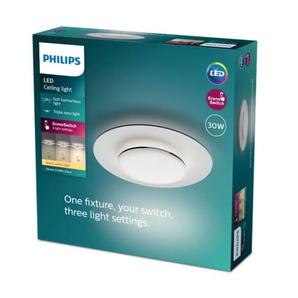 Philips- Plafón LED regulable SCENE SWITCH LED/30W/230V 2700K negro