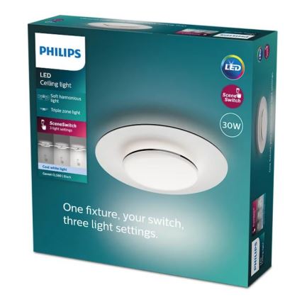 Philips- Plafón LED regulable SCENE SWITCH LED/30W/230V 4000K negro