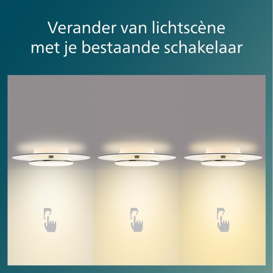 Philips- Plafón LED regulable SCENE SWITCH LED/40W/230V 2700K negro