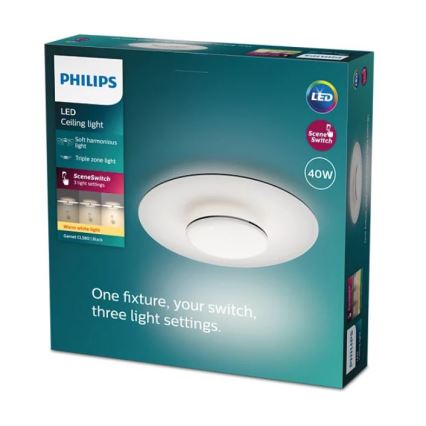 Philips- Plafón LED regulable SCENE SWITCH LED/40W/230V 2700K negro