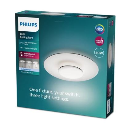 Philips- Plafón LED regulable SCENE SWITCH LED/40W/230V 4000K negro